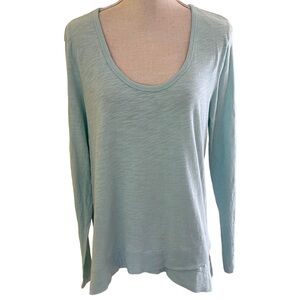 Sundance Light Blue Green "Latitudes" Long Sleeve Tee L